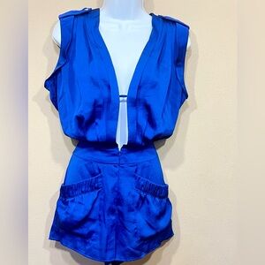Blue Bebe Pleated Short Romper